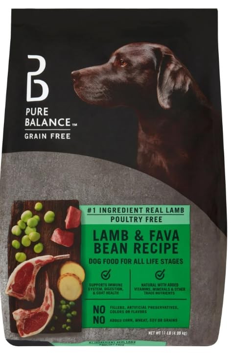 Pure Balance Lamb & Fava Bean Recipe Dry Dog Food, 4 Pound (Pack of 1)
