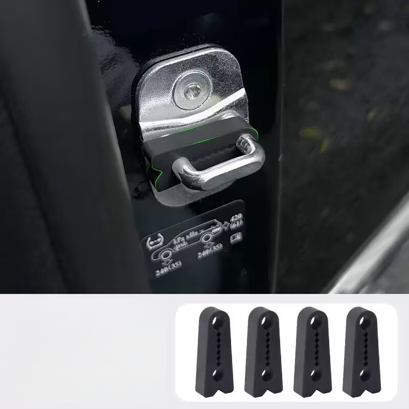 4pcs Black Car Door Lock Cover Pad, Silicone Shock Absorber for Sedan/ SUV US