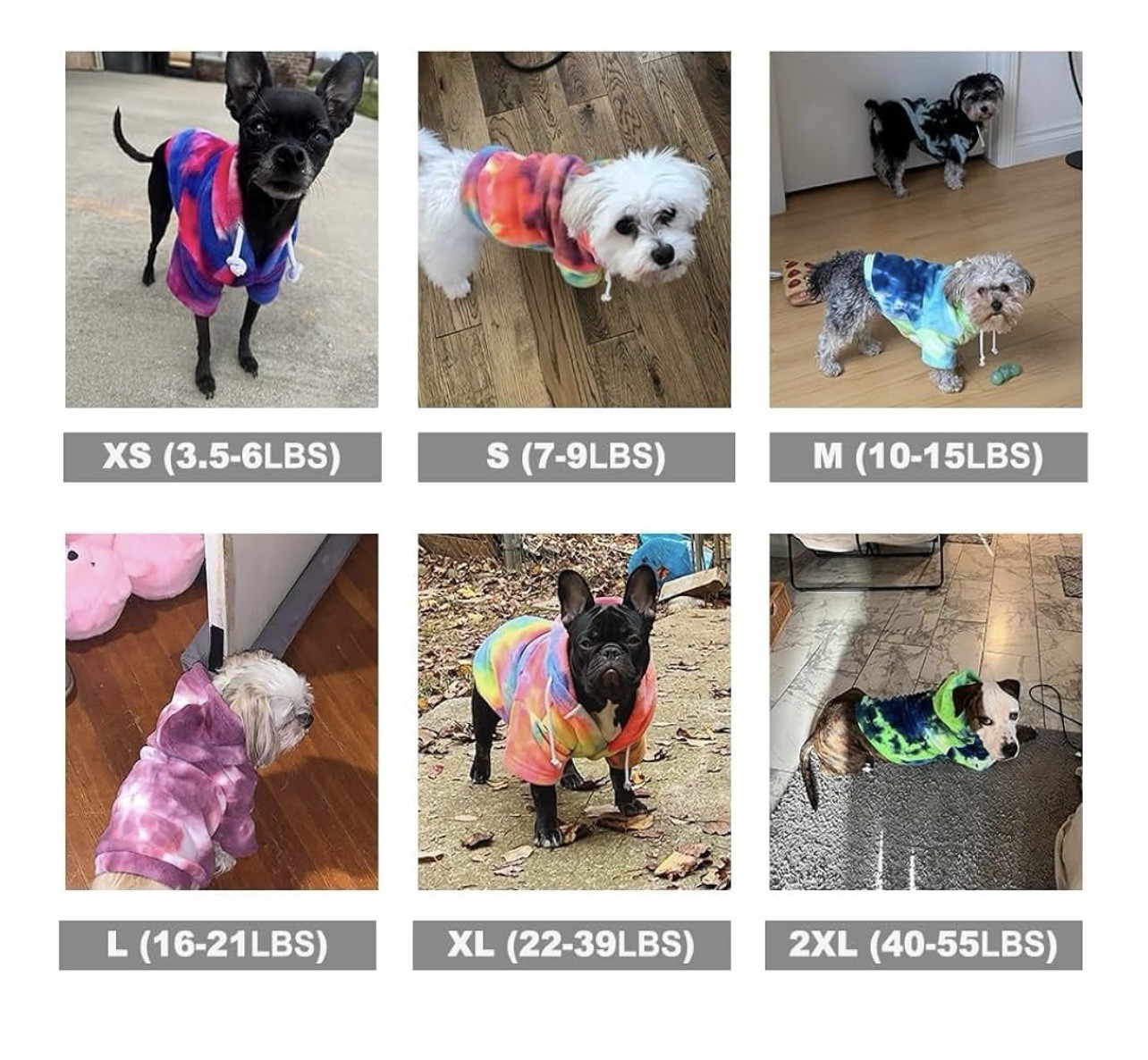 Tie Dye Terry/Fleece Hoodie Sweatshirt/Coat for Puppy/Dog/Cat Size XS, M or Lg