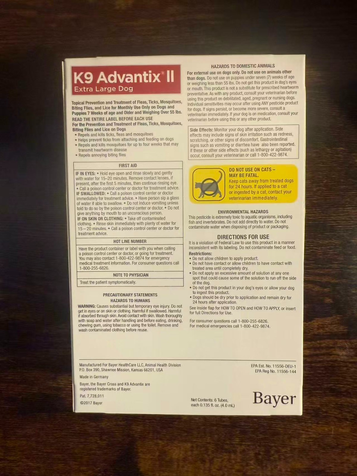 K9 Advantix II Flea and Tick Control Treatment for Extra Large Dogs 6M Doses