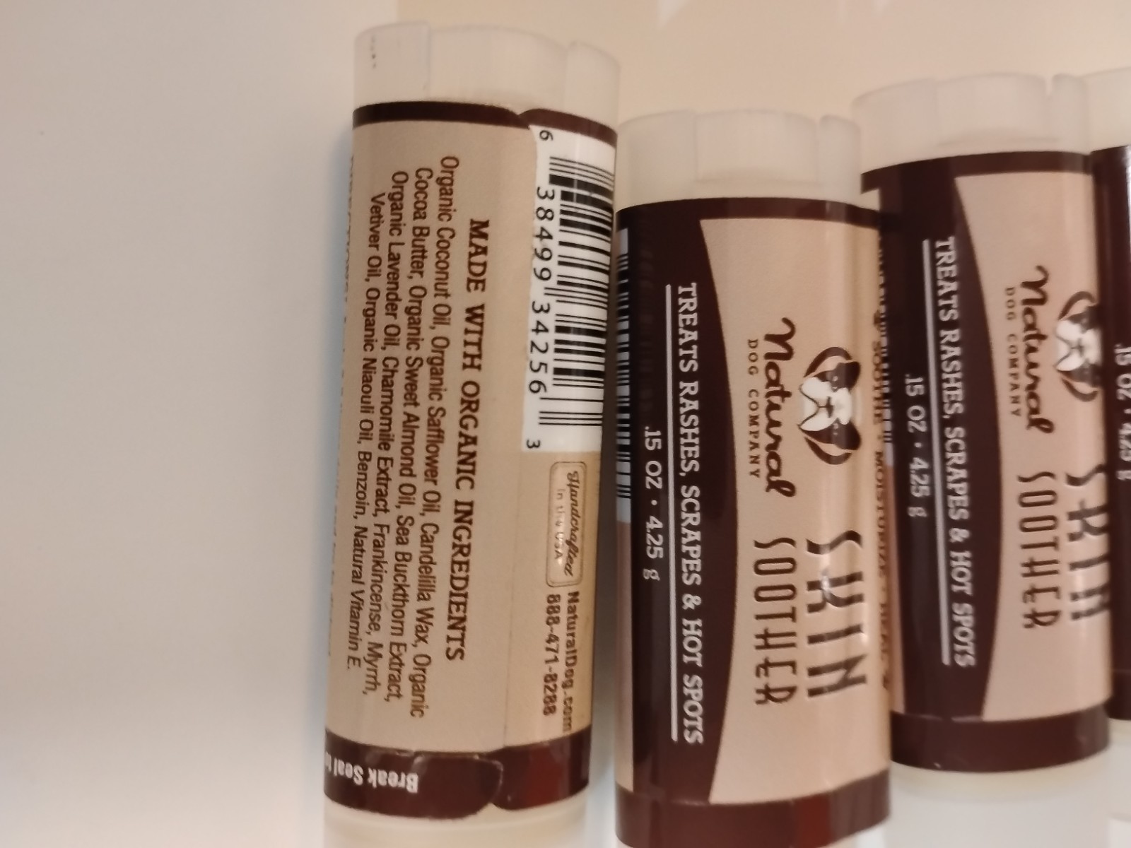 LOT of 7. Natural Dog Company Organic ingredients Skin Soother Healing Balm
