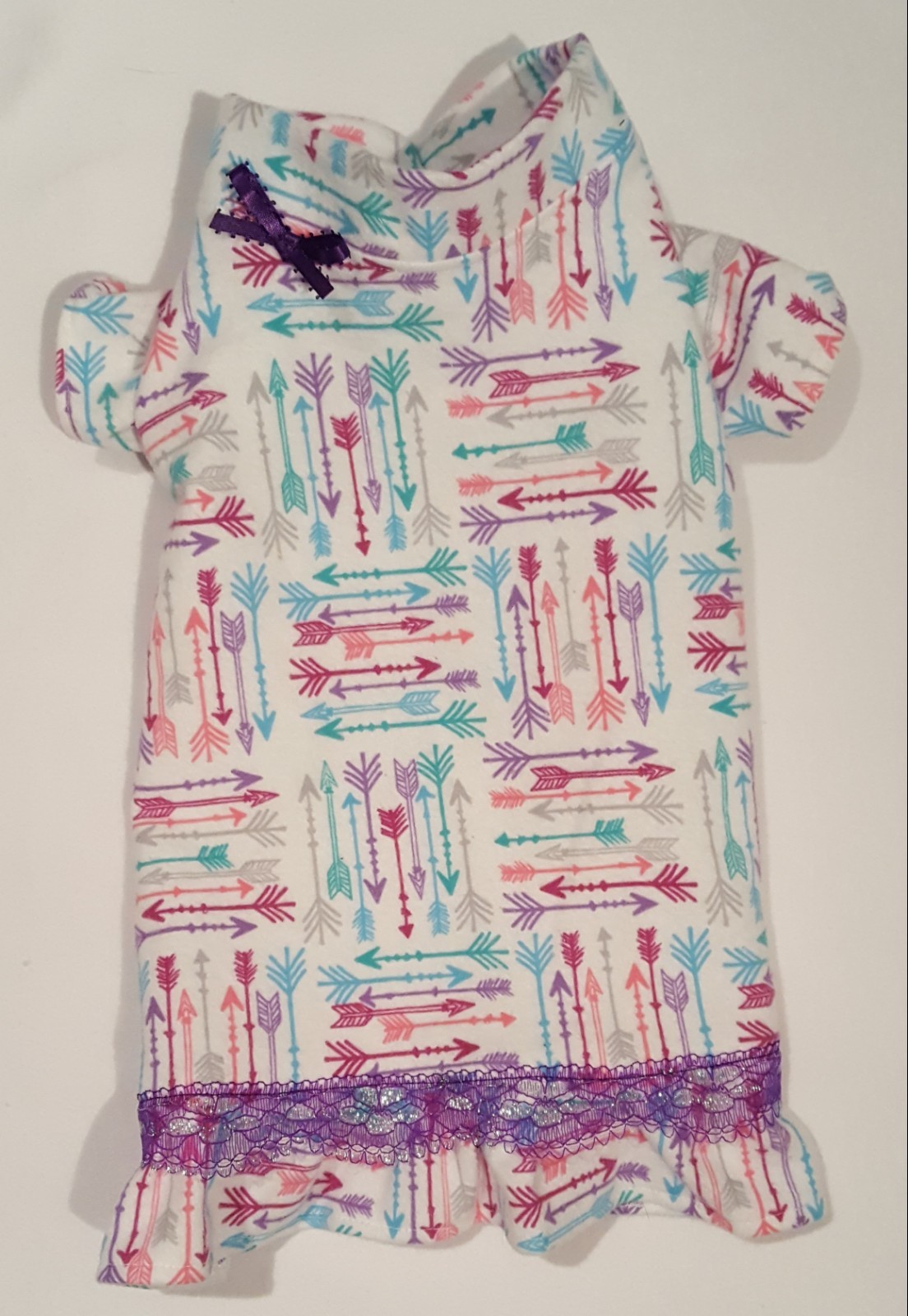 Gypsy Arrows Flannel Nightgown Pajamas PJs Dog Puppy Pet Clothes XXXS – XS