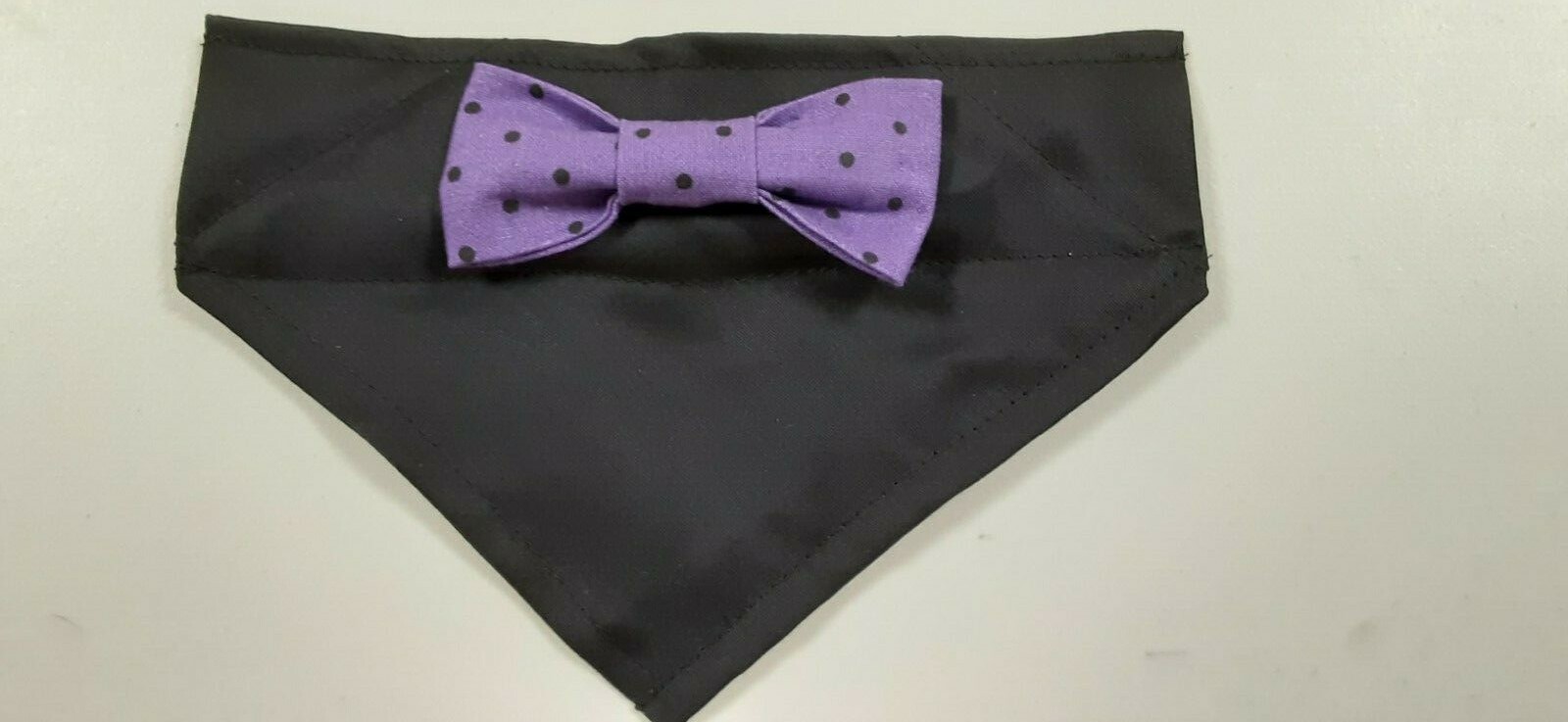 Dog Bandana/Scarf, Slide-on, Bow Tie, Halloween, Black, Purple, Small