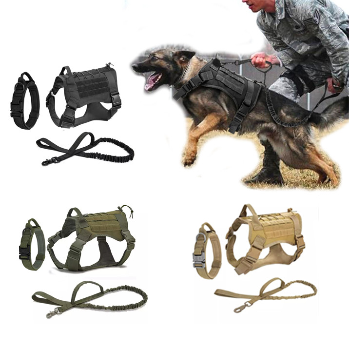 Dog Vest Tactical Working Dog Military Harness with Handle No-pull Large