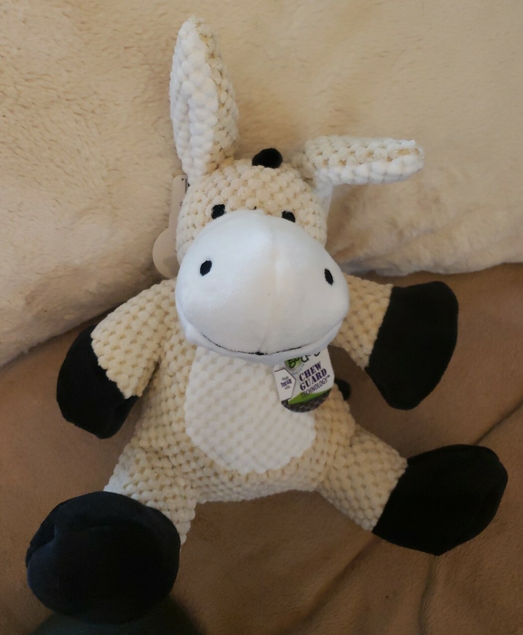 Godog Checkered Plush Donkey Chew Guard Small