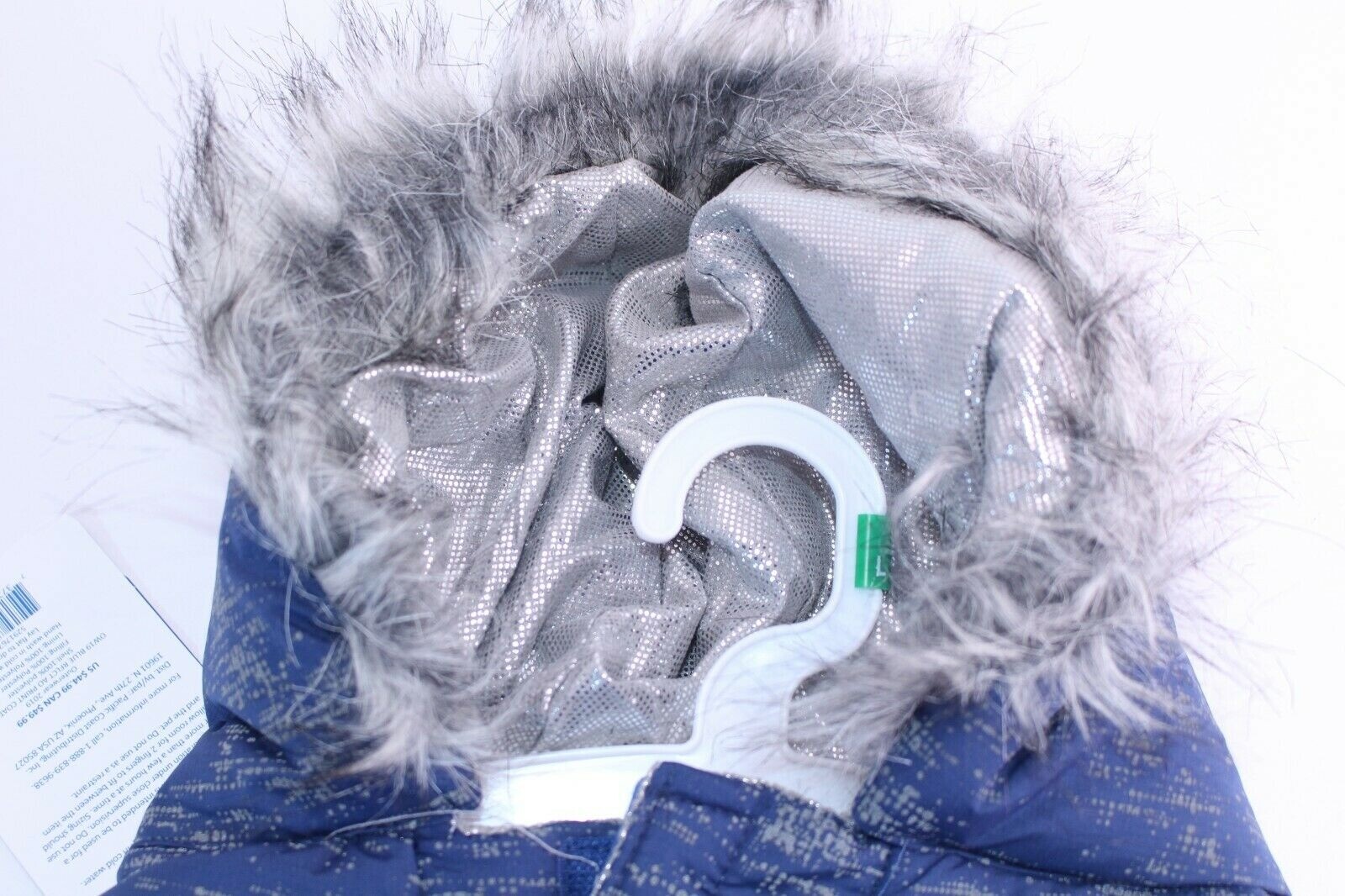 Top Paw Dogs Winter Coat Large Blue Ultra Reflective Waterproof Hooded