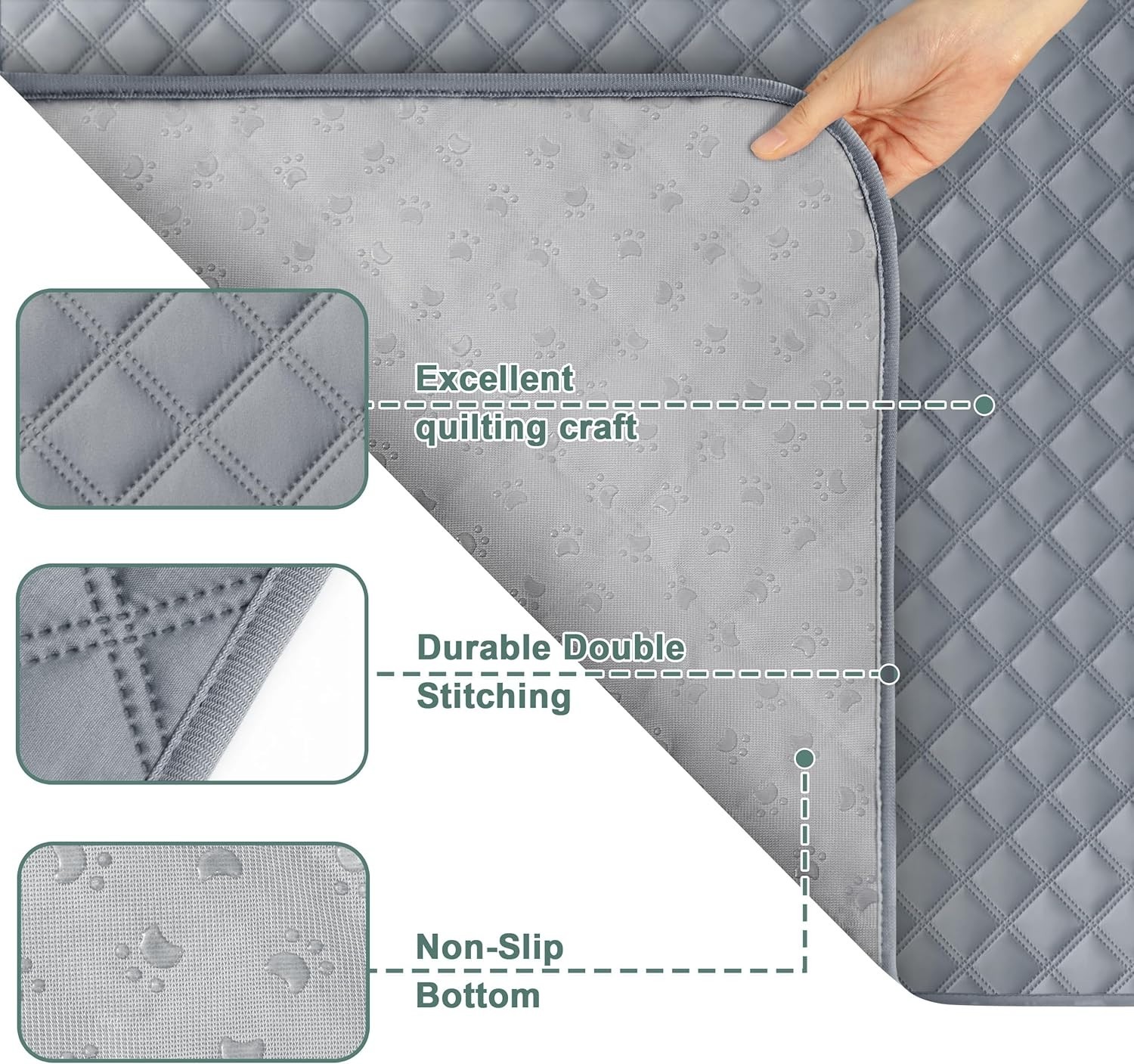 Reusable Washable Pee Pads for Dogs Large/Extra Large 36” X 41” 2 Pack, Absorb