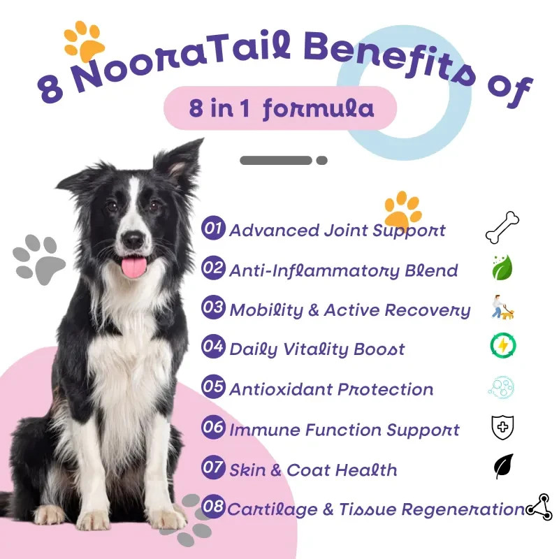 Noora 8-in-1 Dog Supplement Chews for Joints Heart Immune Skin Digestive Health