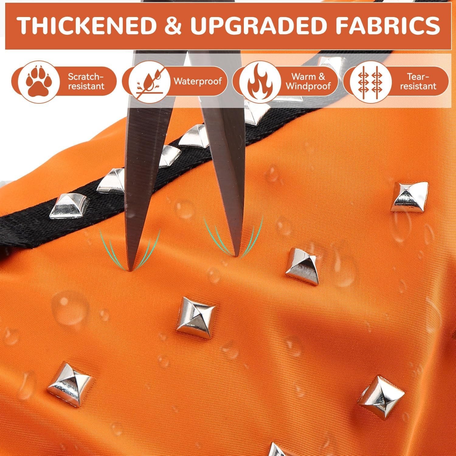 X-SMALL Anti-Hawk Dog Puncture Resistant Vest, Hard Plastic Spikes, Metal Rivets