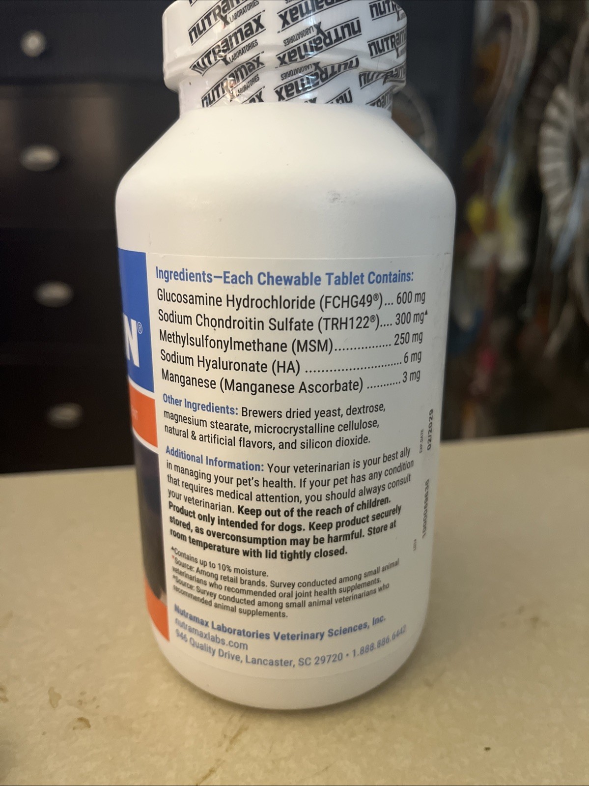 Cosequin MSM Joint Health Supplement for Dogs – 180 Chewable Tablets