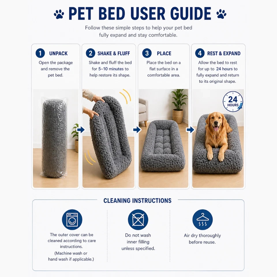 Thickened Ultra Orthopedic Pet Dog Bed Extra Large Dog Soft Pet Mat