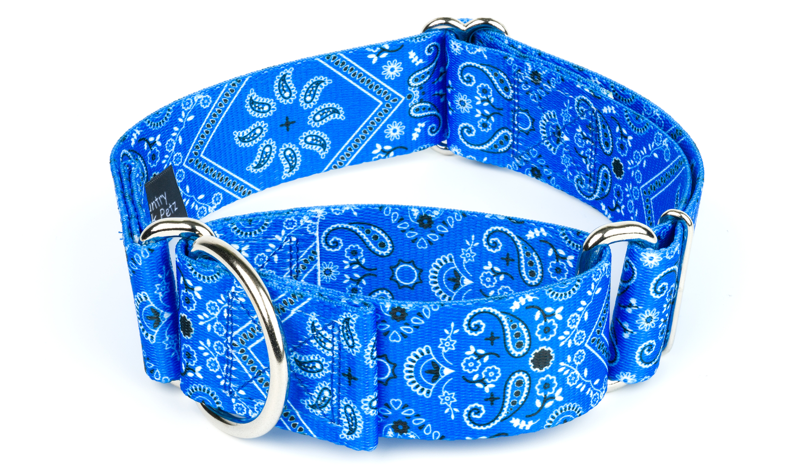Country Brook Petz® 1 1/2 Inch Blue Bandana Martingale Dog Collar