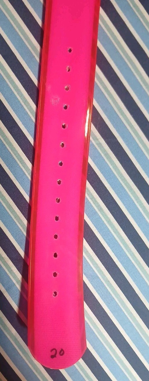 1 1/2″ Wide X 20 ” Long At Last Hole Dog Collar HOT PINK REFLECTIVE New Item.