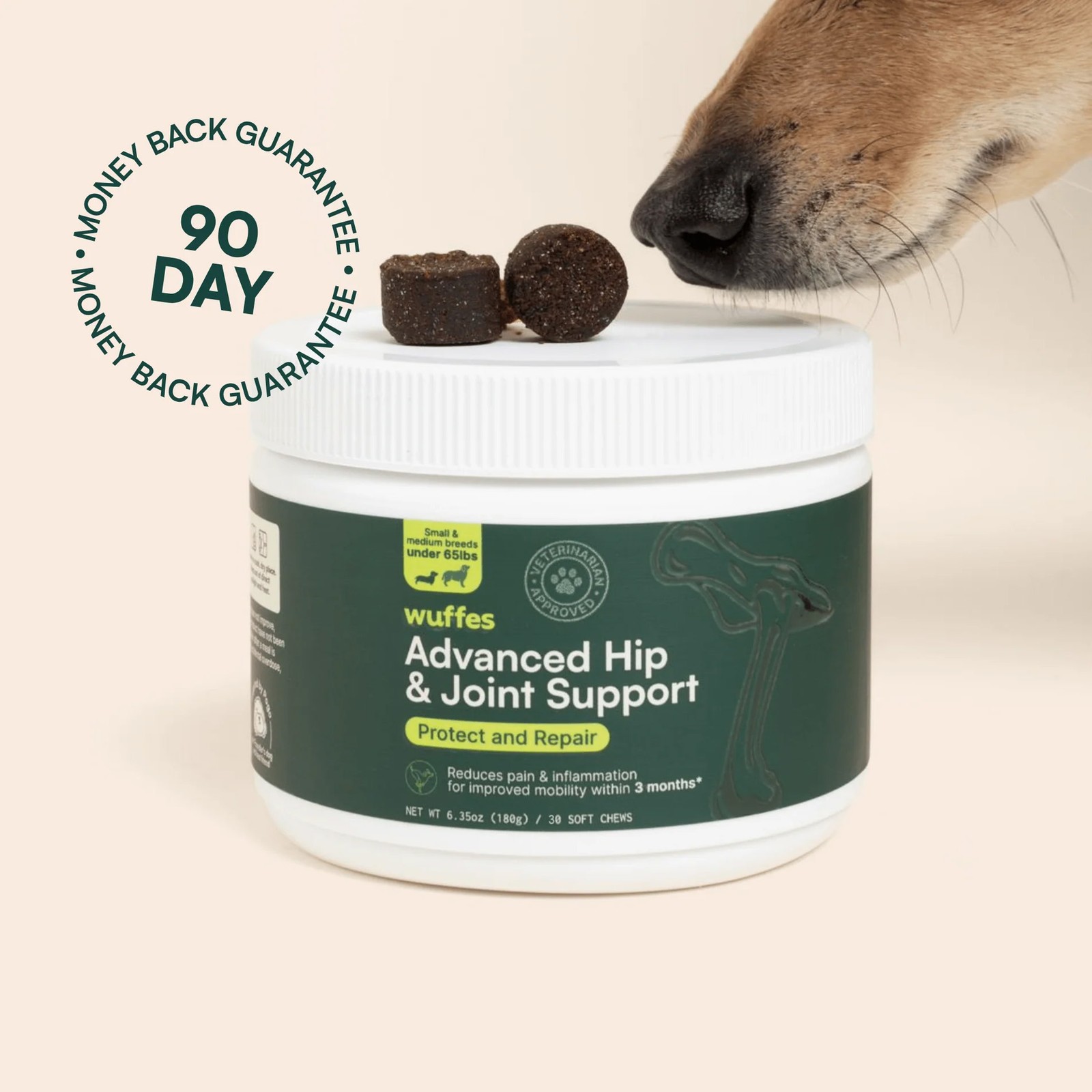 Wuffes Advanced Hip &Joint Support Chewables for Small and Medium Dogs-30Tablets