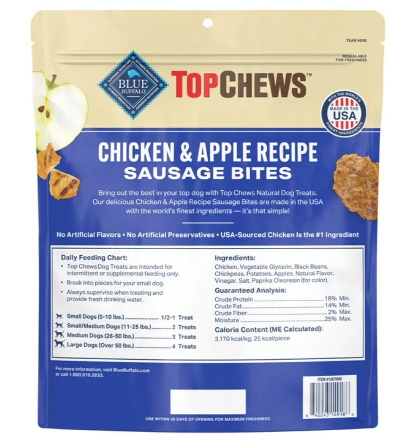 Top Chews Chicken & Apple Recipe 100% Natural Dog Treats