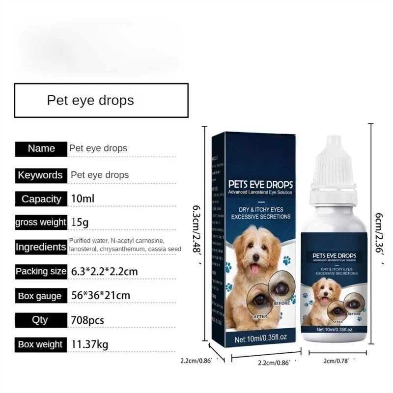 Eye Drops for Pets Bacterial,Viral and Fungal & Infections Dog Cat Treatment US