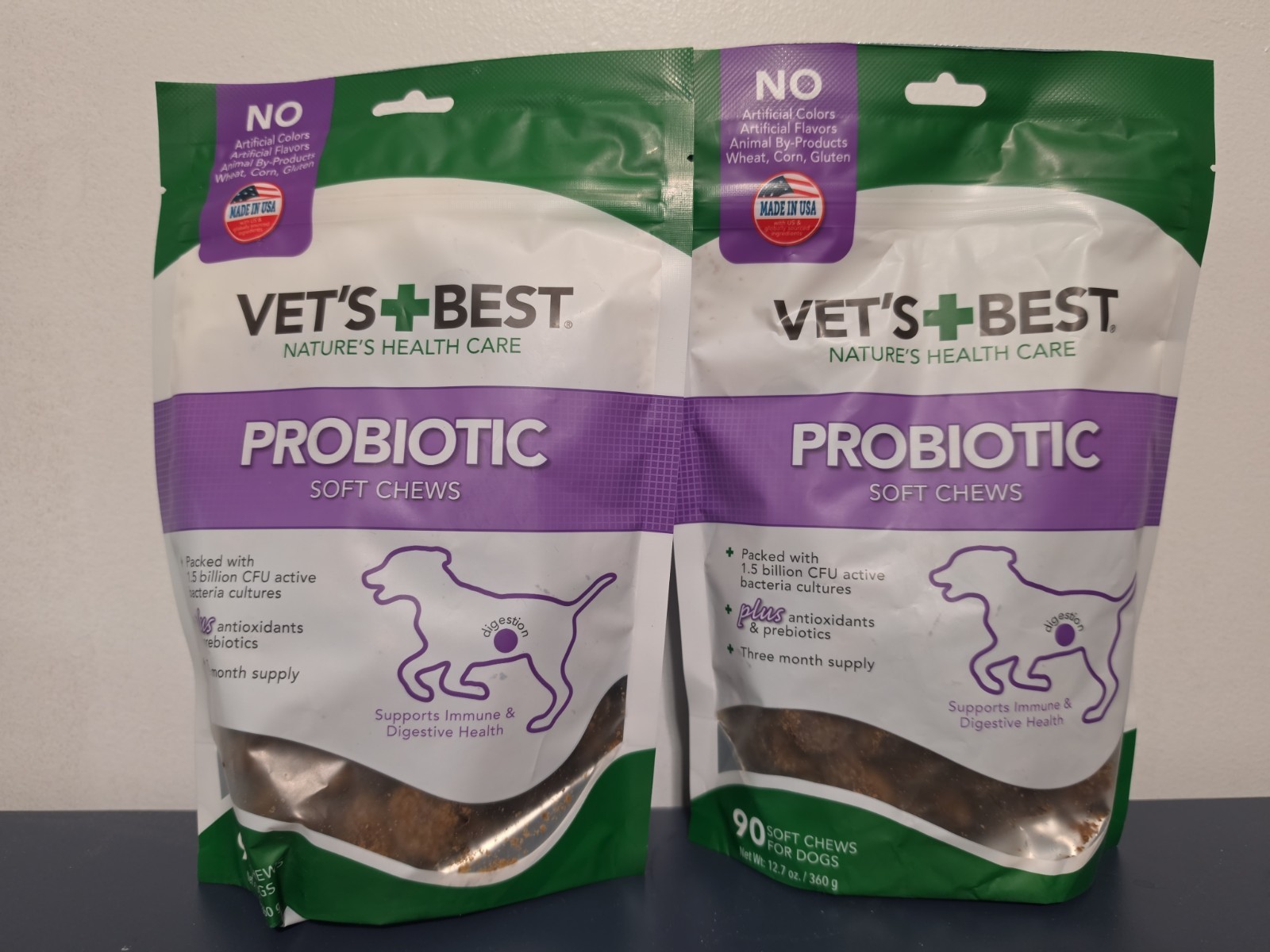 2-bags Vet’s Best Probiotic Soft Chews Digestive Aid 180 Total Exp 08/2027