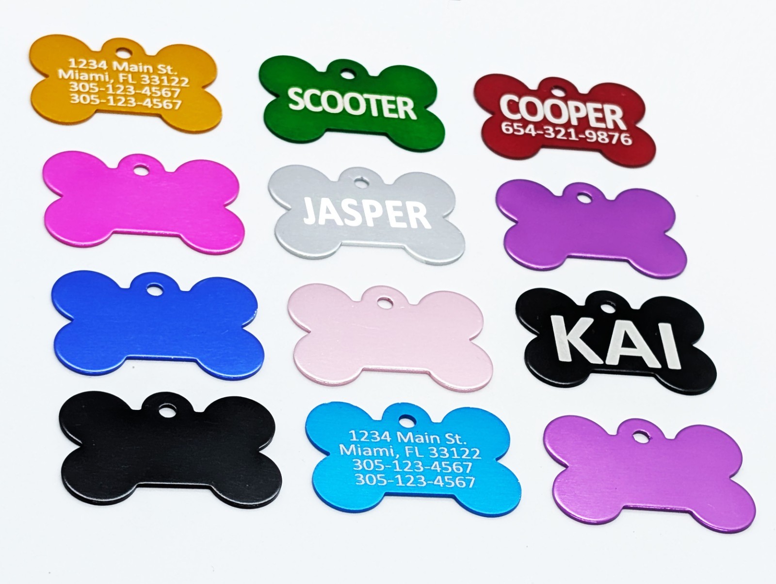 Custom Engraved Personalized Dog Pet tags Double Side Engraved ID Dog Cat Tag