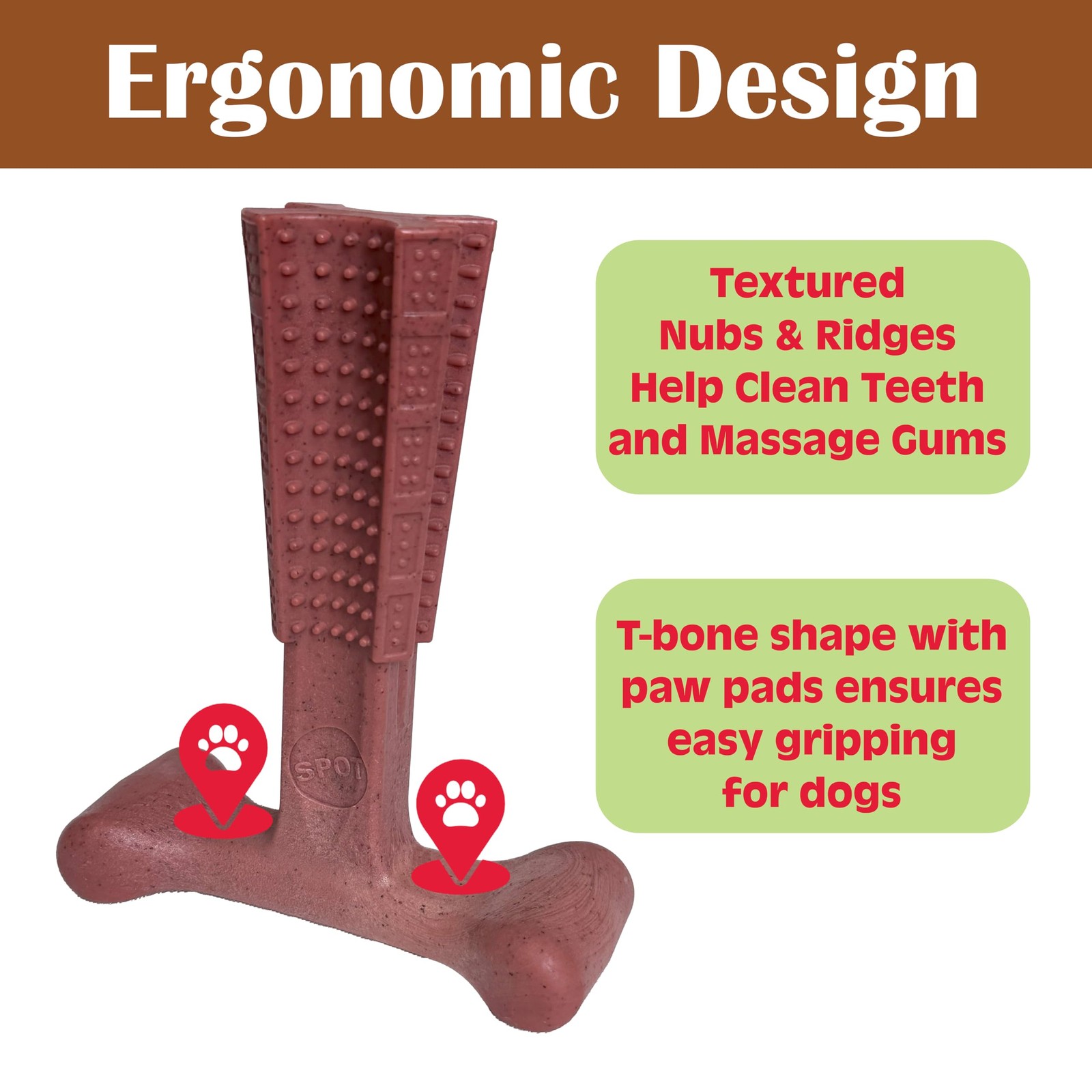 Durable T Bone Chew Toy For Aggressive Chewers Promotes Dental Health 7X5 Inch