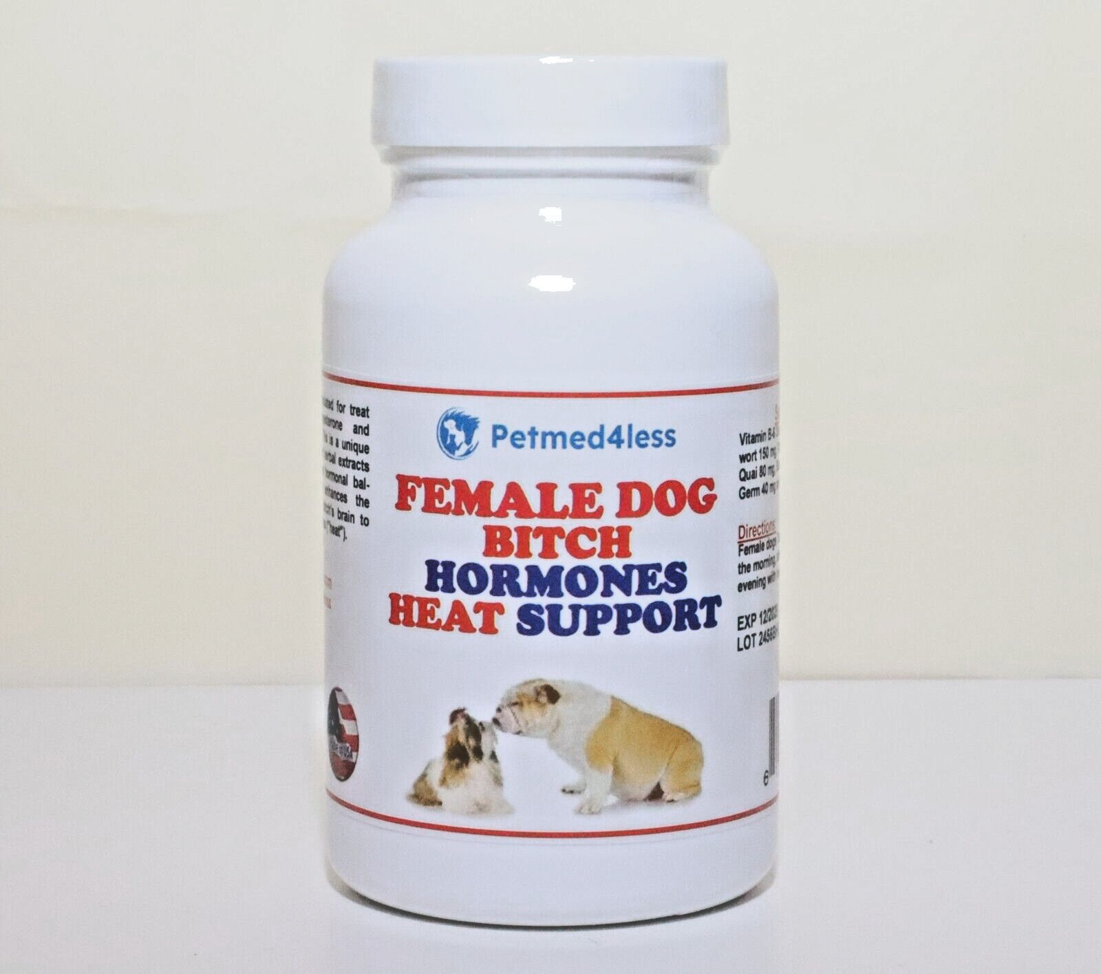 FEMALE DOG HEAT SUPPORT – (120 Capsules – Made in USA)