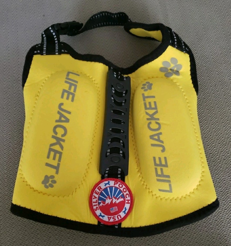 Silver Pooch Pet Dog Life Jacket Neoprene Yellow Sz Xtra Small 3-10# Adjustable