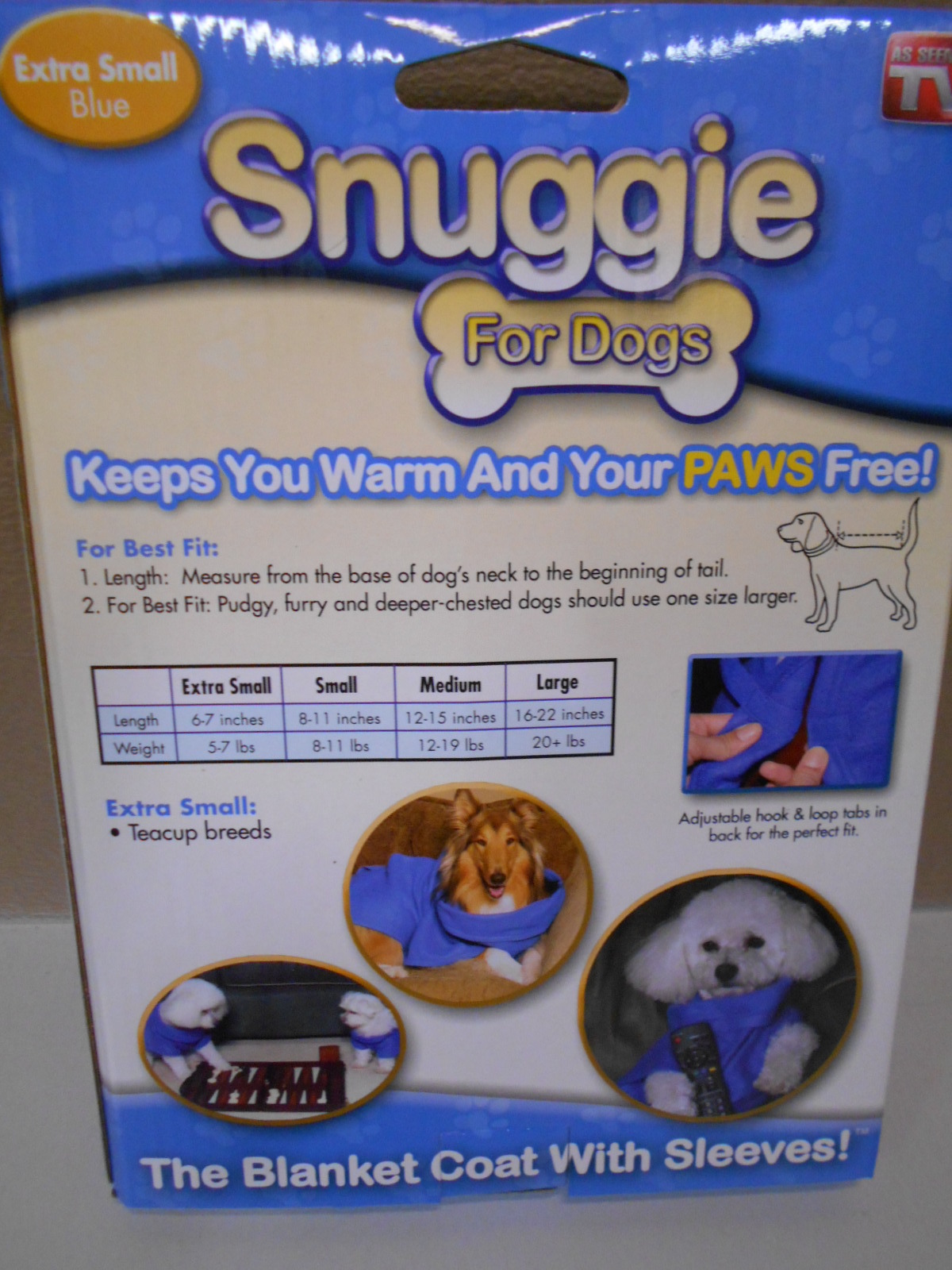Lot of 2 New Blue Snuggie For Dogs, Size Xtra Small Snuggie Blanket Coat