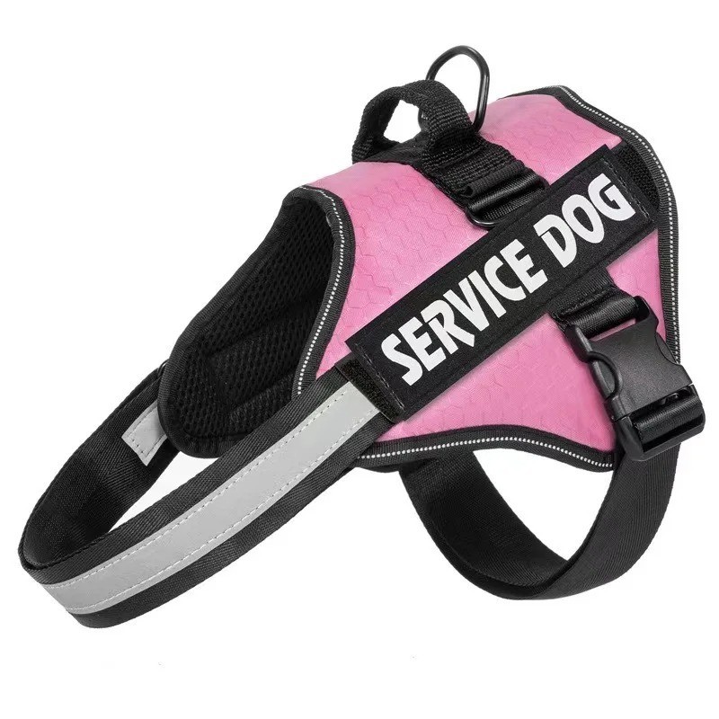 Reflective Service Dog Vest Harness, Woven Nylon with Adjustable Straps XS-XXL