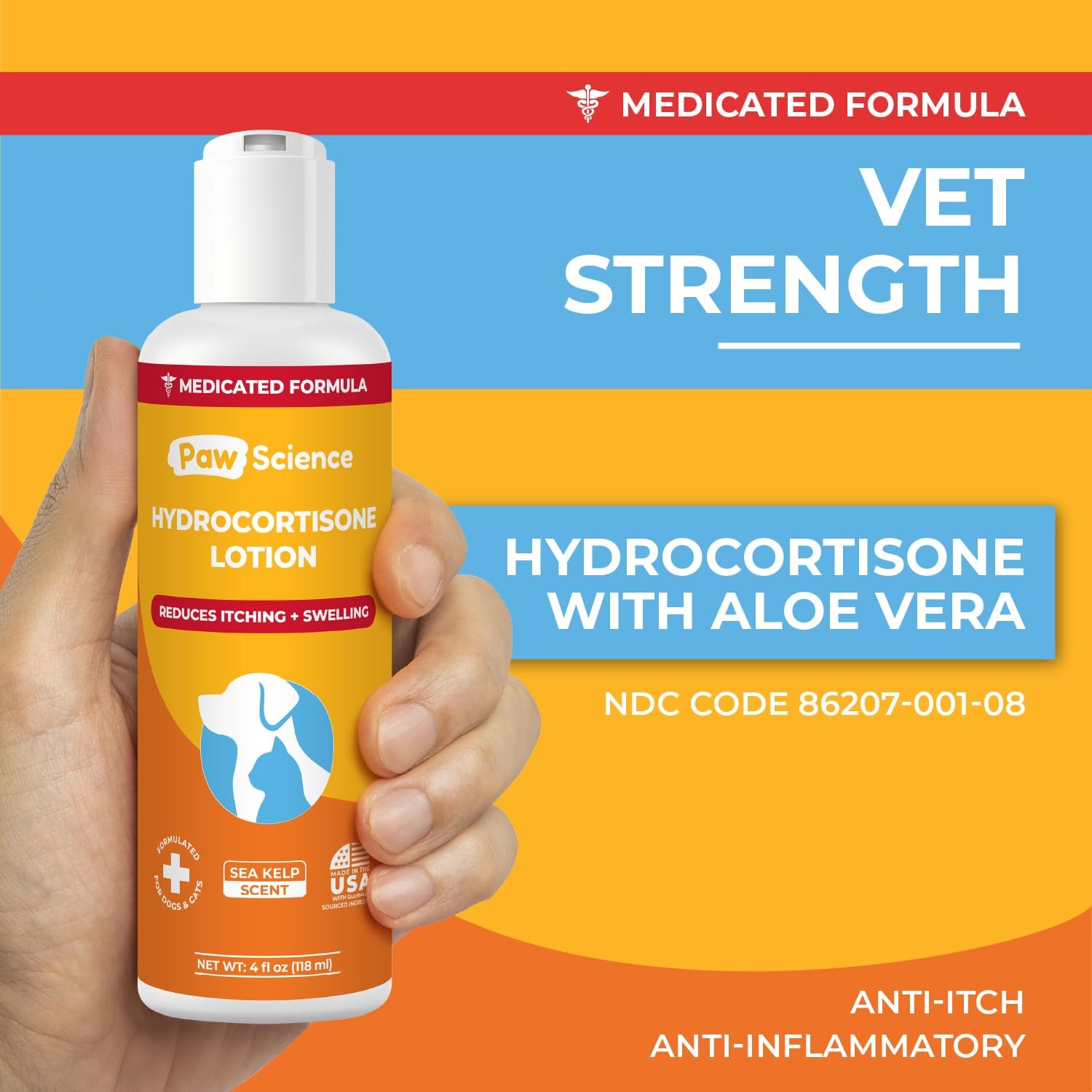 AntiItch Hydrocortisone Moisturizing Lotion for Dogs & Cats – Hot Spot Treatm…