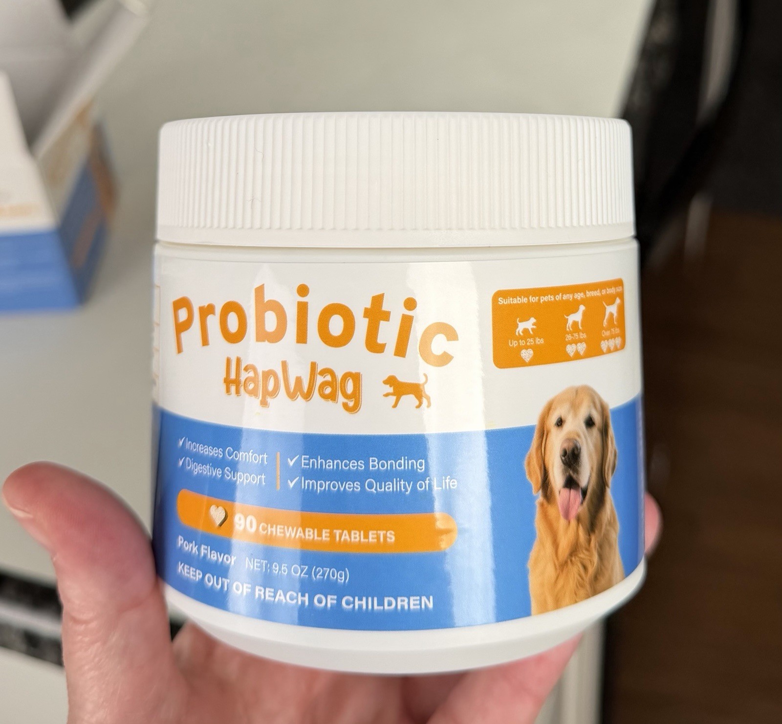 HapWag Probiotic Chewable Tablets for Dogs Digestion Aid 90 Count