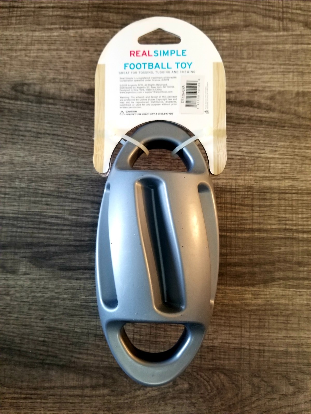 Real Simple Football Dog Toy Pet-Safe Chew Toy for Tossing, Tugging & Fetch