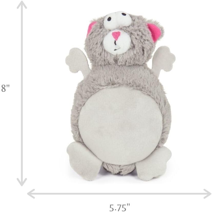 goDog Action Plush Squirrel Animated Squeaky Dog Toy, Chew Guard Technology-Grey