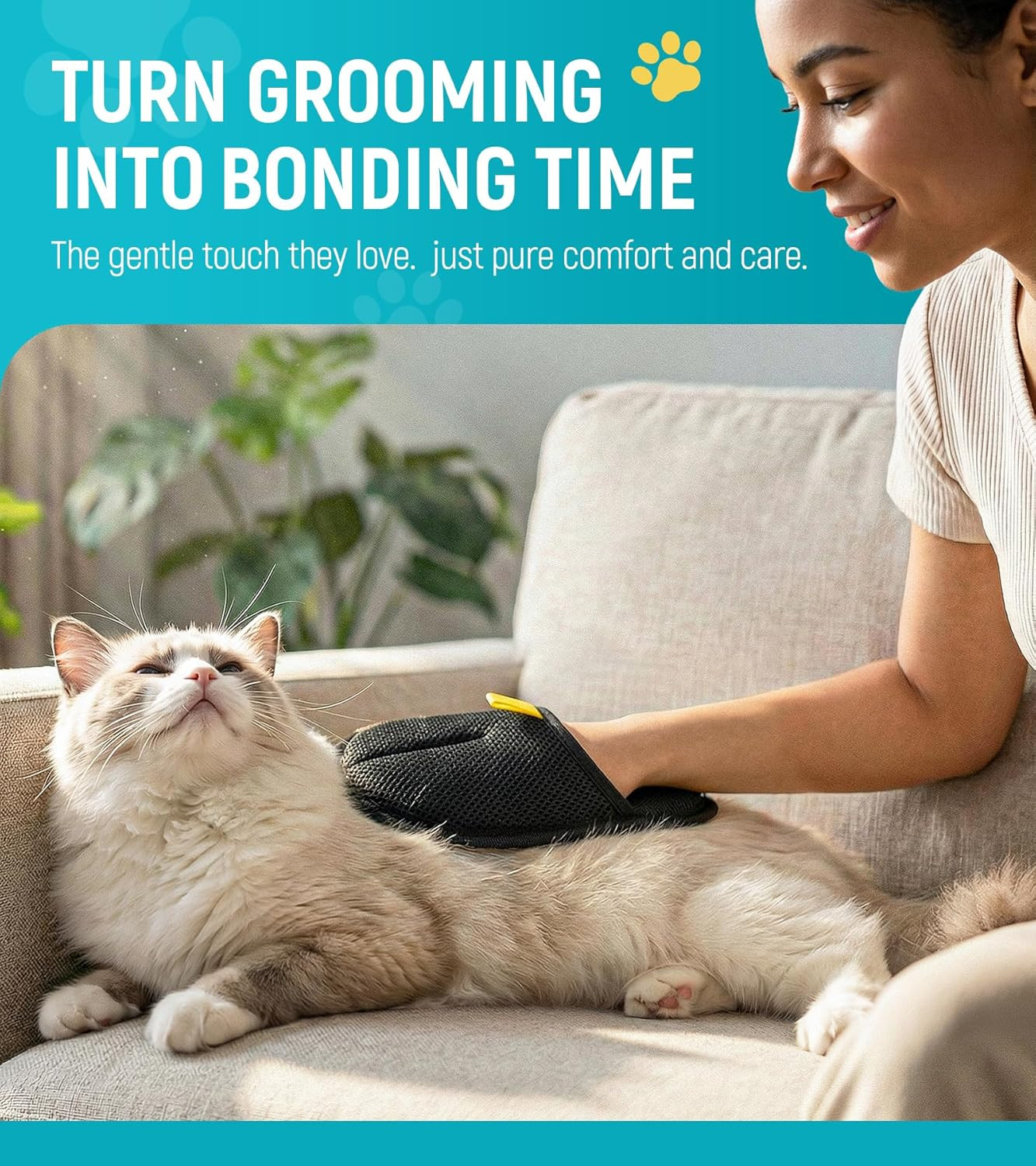 Pet Hair Removal Glove for Dogs & Cats – Upgraded Reusable Electrostatic Pet