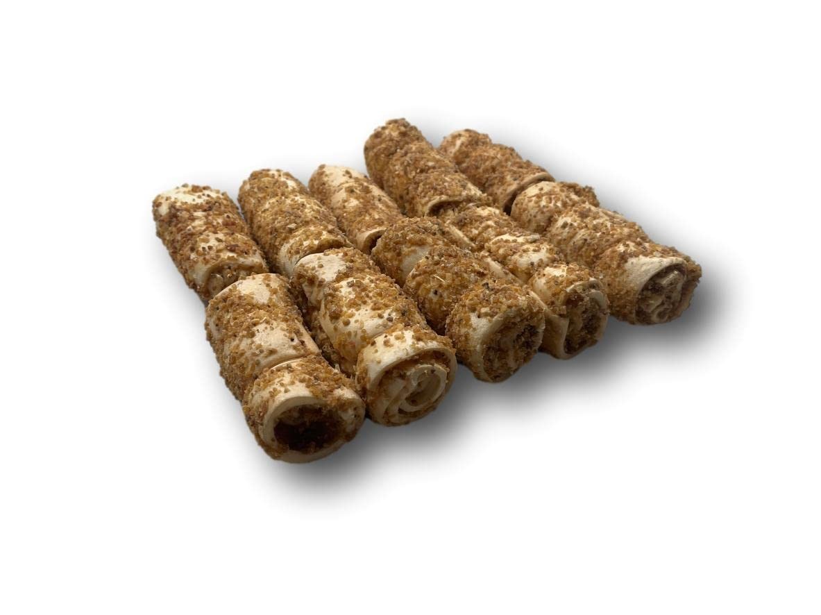 – 3” Mini Cheek Rolls with Bully Dust Sprinkles, 10 Pack, Long Lasting Dog Bo…