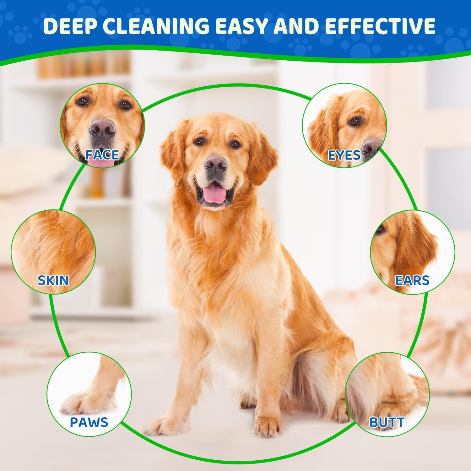 VOISEN 24 Pcs Pet Glove Wipes for Dogs and Cats,Cleaning & Deodorizing Bathin…