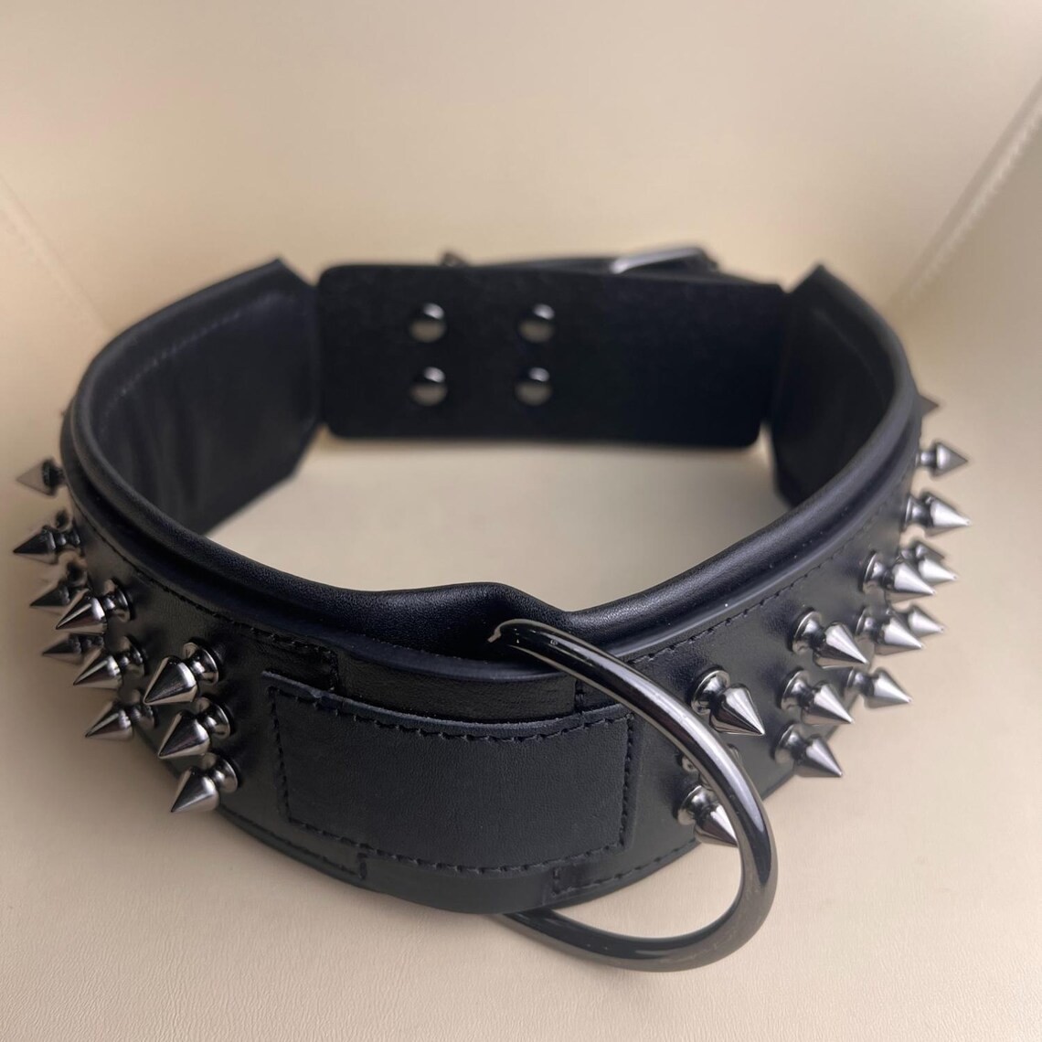 STG GENUINE LEATHER LATEST SPIKE DOG COLLAR HANDMADE COLLAR UNISEX DOG COLLAR