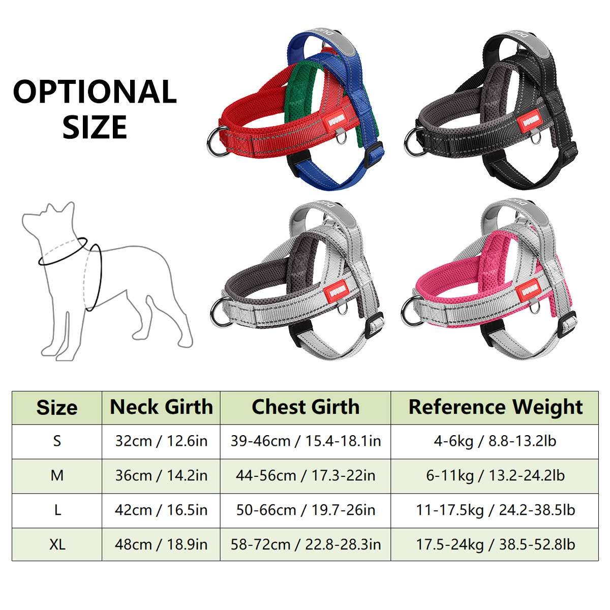 Dog Pet Vest Harness No Pull w/ Handle Adjustable Control Harness Reflective