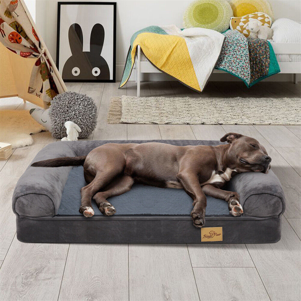 Jumbo XXXL Calming Dog Bed Orthopaedic Sofa Waterproof Washable Cover Plush Mat