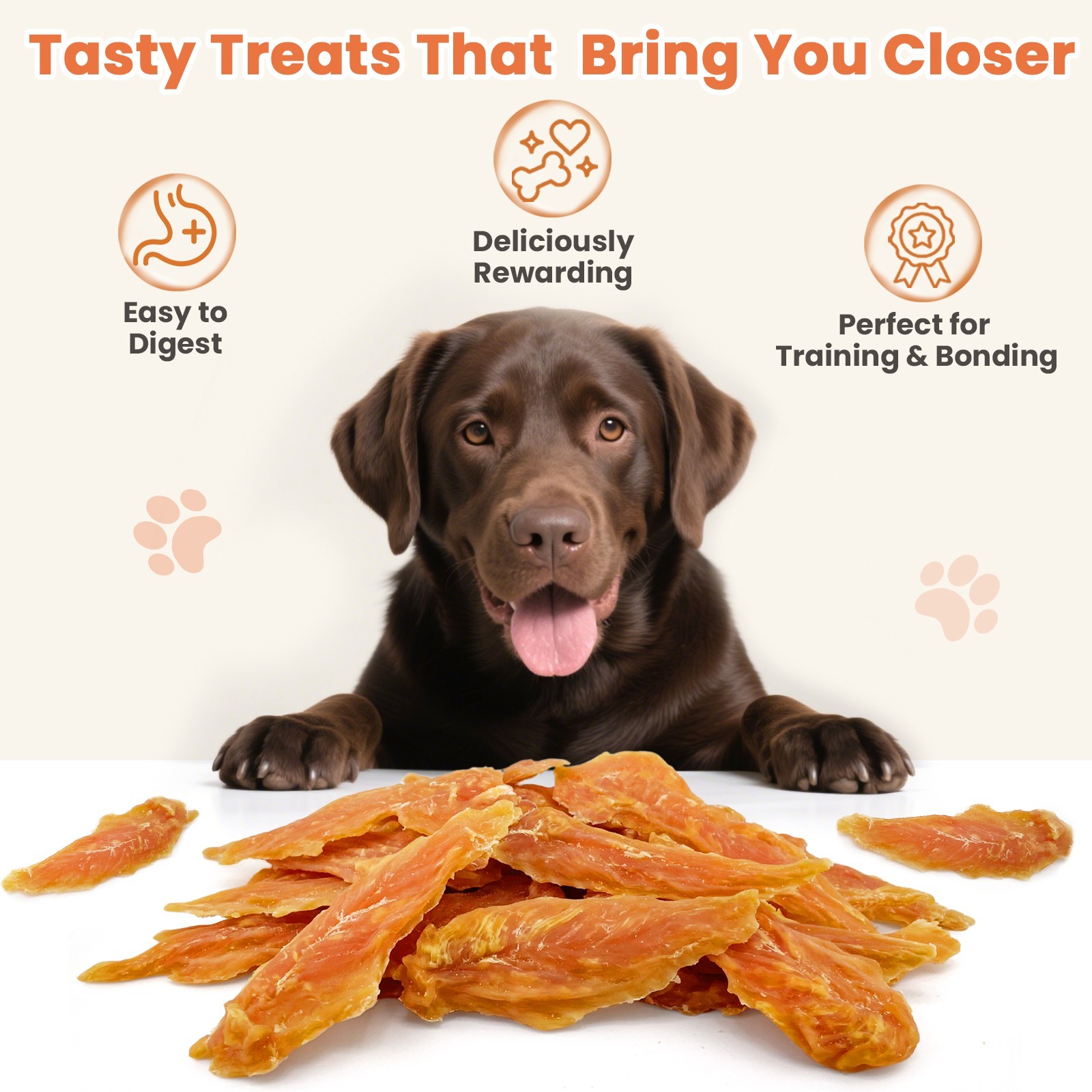 PETPURO Chicken Jerky Dog Treats High Protein Soft Chewy 10.6oz 2 Pack Clearance