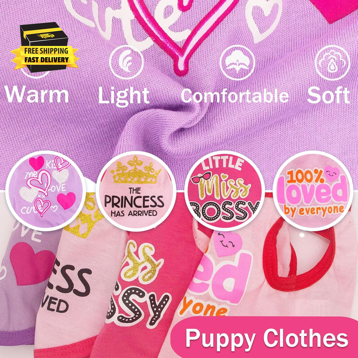 4 Pieces Chihuahua Clothes Cute Dog Clothes for Small Dogs Girl Puppy Shirt York