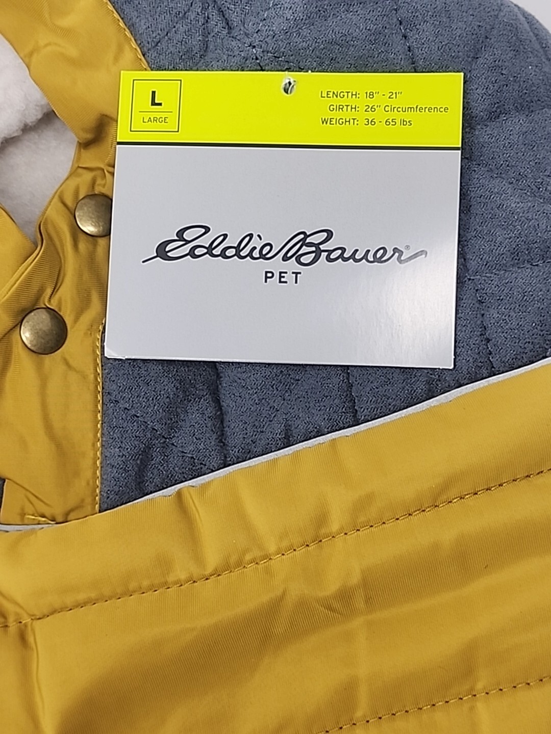 Eddie Bauer Pet Apparel DOG Jacket Fleece Cold Winter Coat LARGE 35-65 lbs NWT