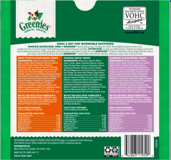 2 PACK – Greenies Original Regular Natural Dental Dog Treats -36 Ct