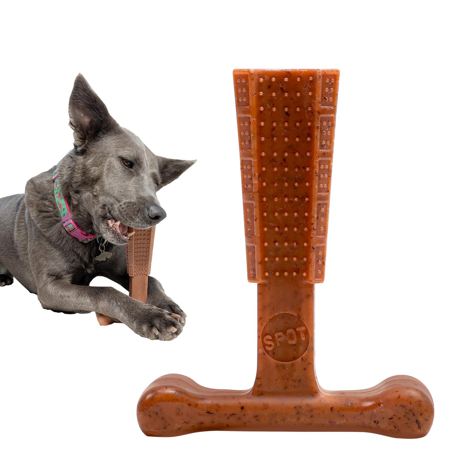 Durable T Bone Chew Toy For Aggressive Chewers Promotes Dental Health 7X5 Inch