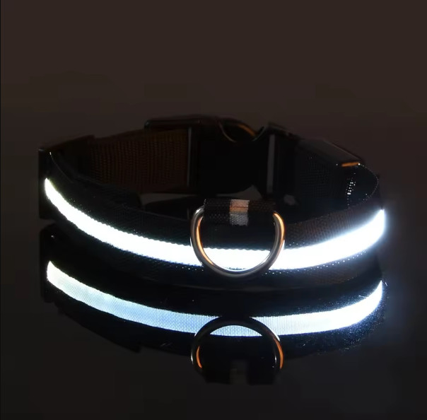 USB Rechargeable Glowing Dog Collar Luminous Flashing Night Safety Light For Pet