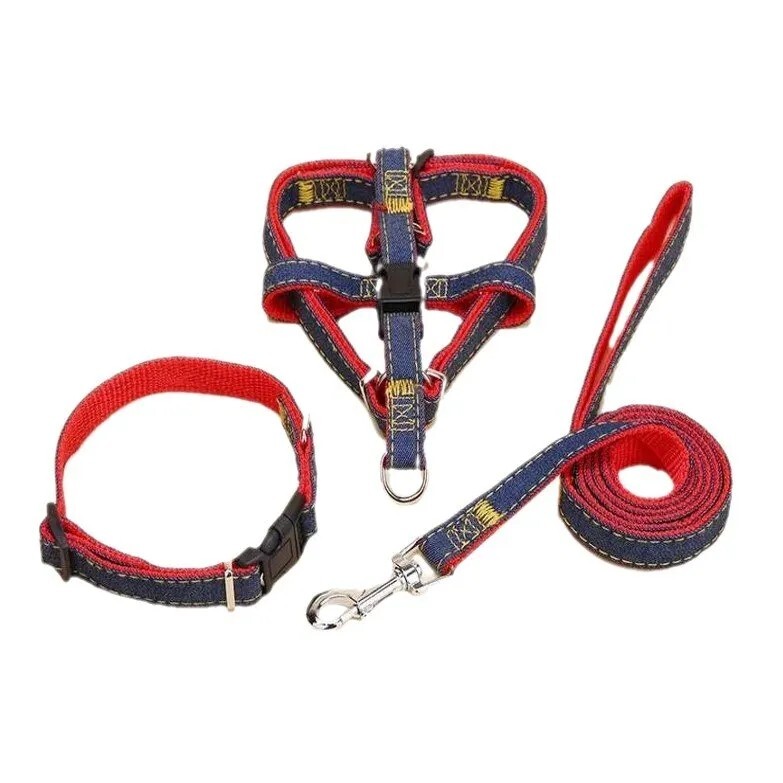 6 Pcs Denim Step-in Dog Harness,3 Pieces Set,for Small Poppy ,1/2 In