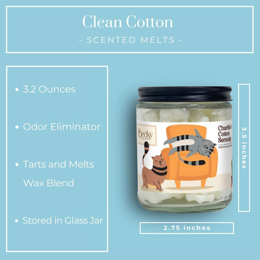 9Oz Pet Odor Eliminator Wax Melts, Long-Lasting Cotton Scented, Non Toxic, Pets