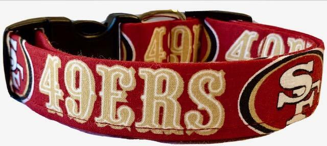 Dark Red San Francisco 49ers Handmade Dog Collar
