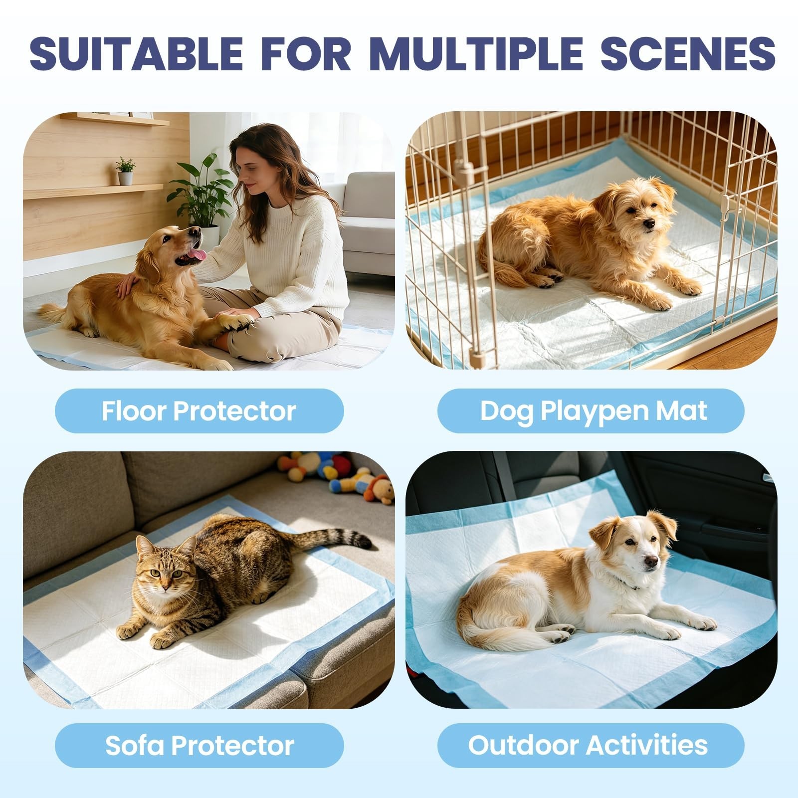Extra Large Dog Pee Pads 30″x36″ – 50 Count Super Absorbent Leak-Proof Training