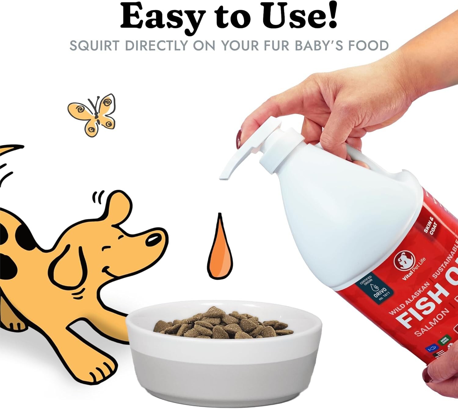 Fish Oil for Dogs – Healthy Skin & Coat, Salmon, Pollock, All Natural Supplemen