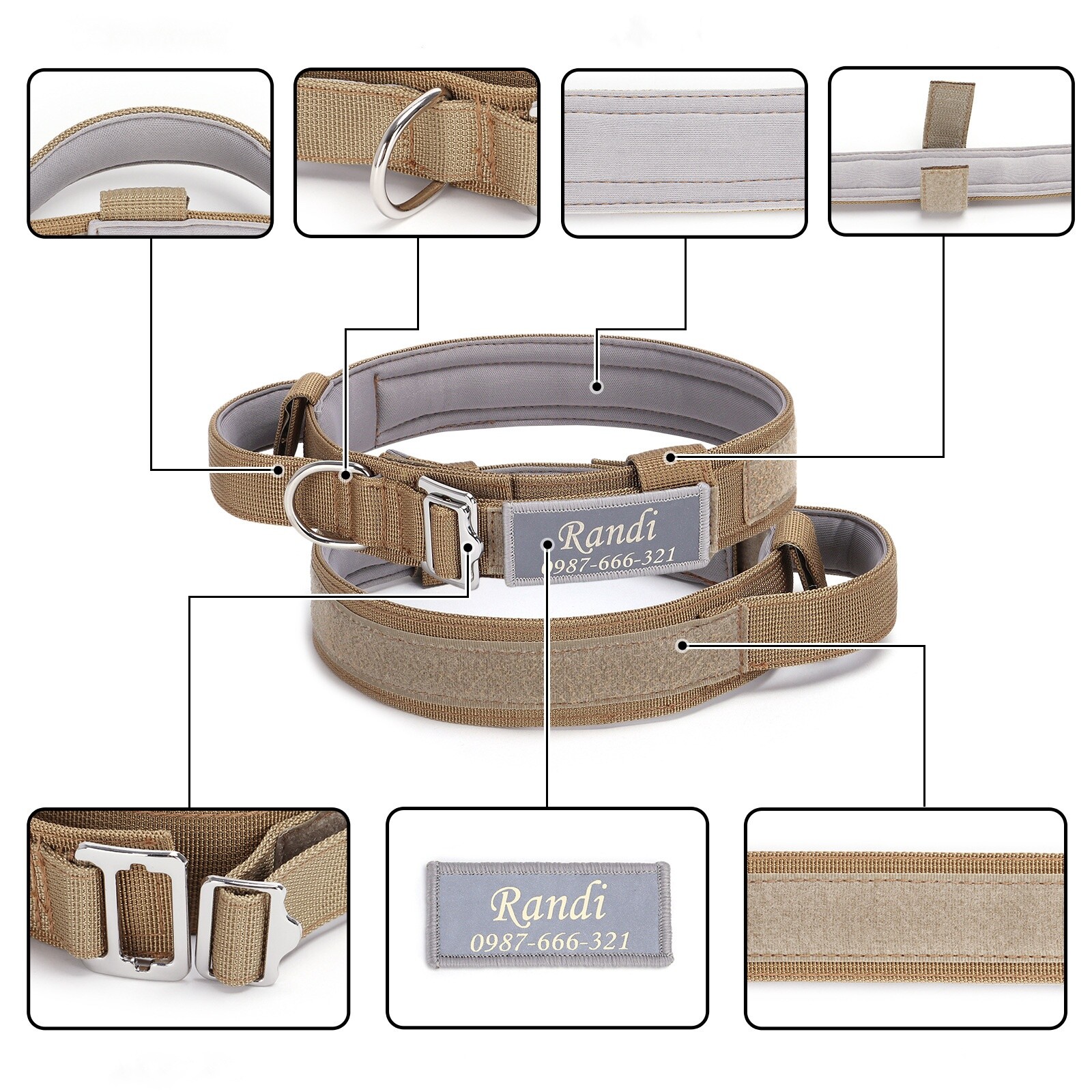 Tactical Dog Collar Heavy Duty Nylon Military Metal Buckle Adjustable Handle New
