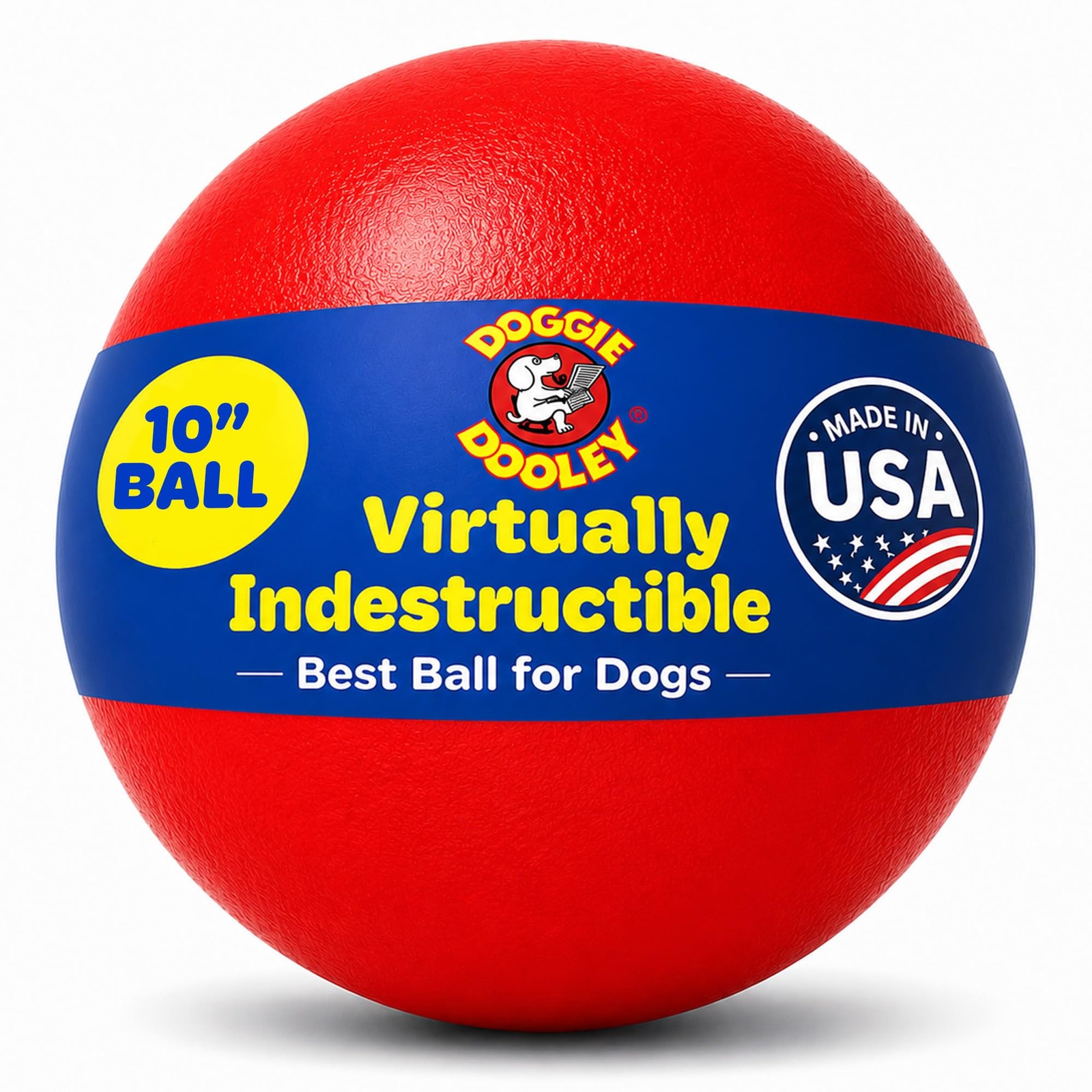 Indestructible 10″ Red Dog Ball – Best Durable Toy for Large Dogs